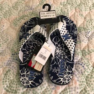 Memphis Tigers themed flip flops